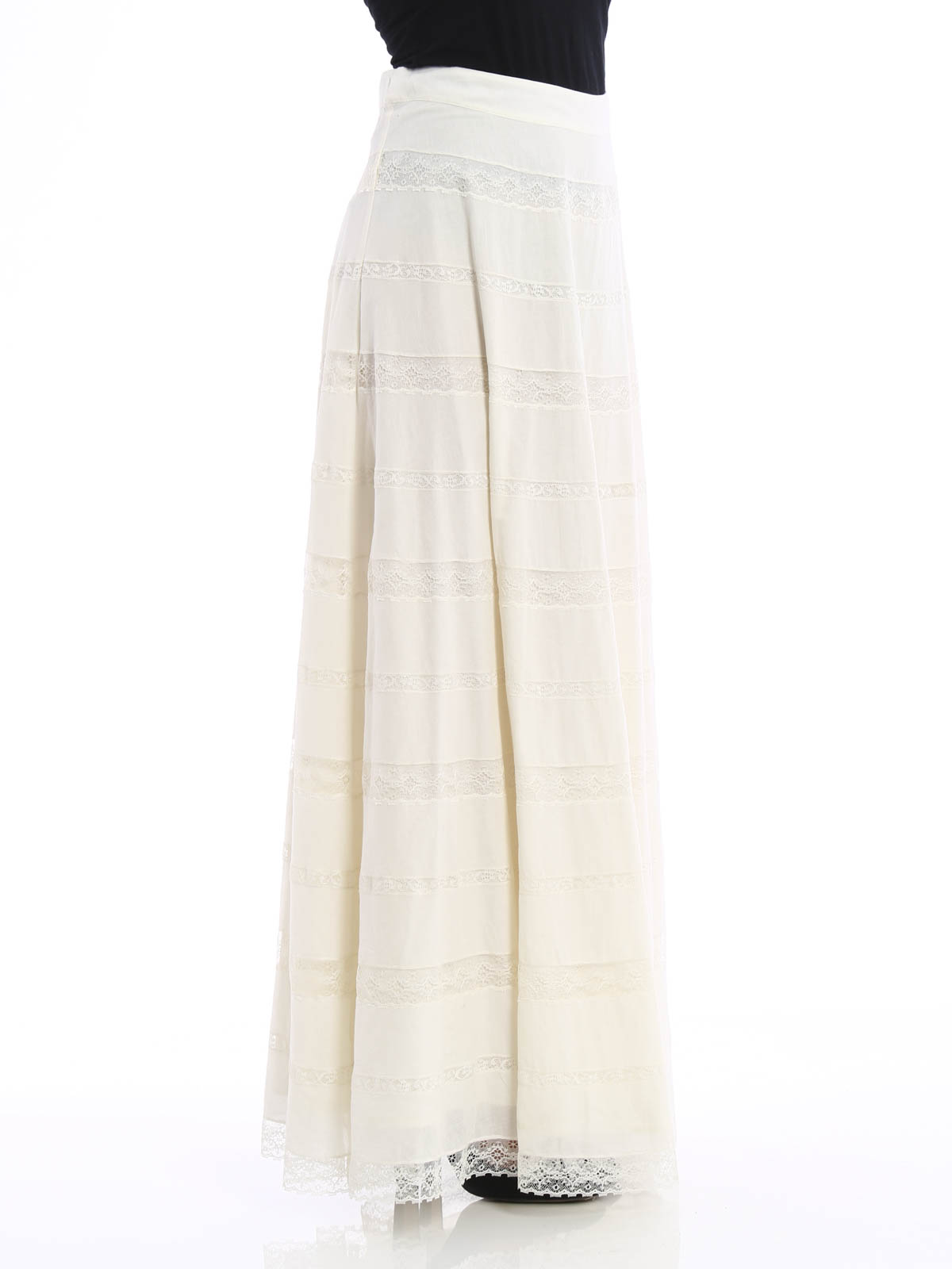 Philosophy di Lorenzo Serafini Cotton and lace maxi skirt